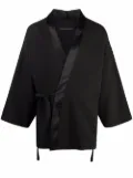 Alchemy satin-trim wrap jacket - Black