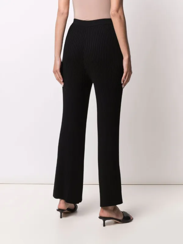 Shop Filippa K rib-knit flared trousers 