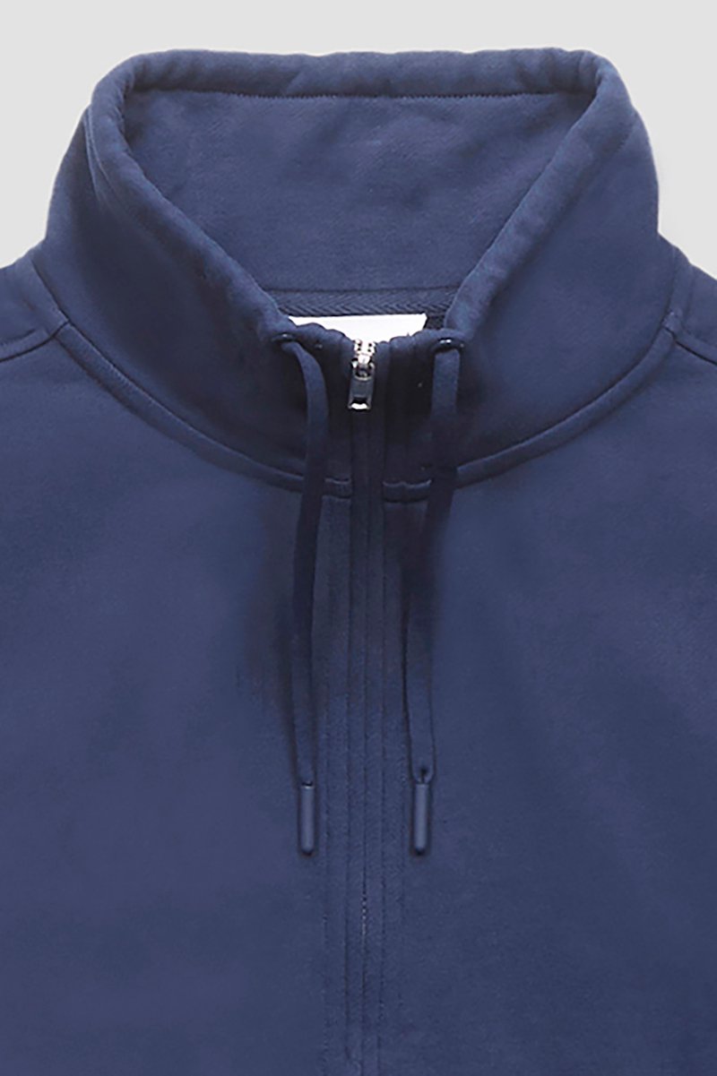 Don't Sweat It Zip-Up Jacket-blue #1 Don't Sweat It Zip-Up Jacket, Don’t Sweat It zip-up jacket from 3.1 PHILLIP LIM featuring navy blue, cotton, stand-up collar, drawstring neck, logo patch to the front, ribbed detailing, front zip fastening, long sleeves, two front pouch pockets and straight hem.- 9