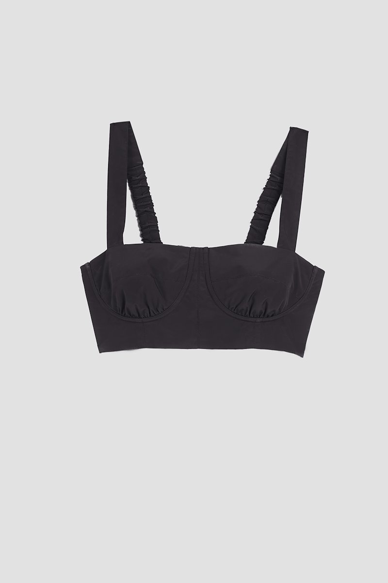 The Day Bra-black #0 The Day Bra, Black The Day bra top from 3.1 PHILLIP LIM featuring sweetheart neck, elasticated band, cropped and sleeveless.- 4