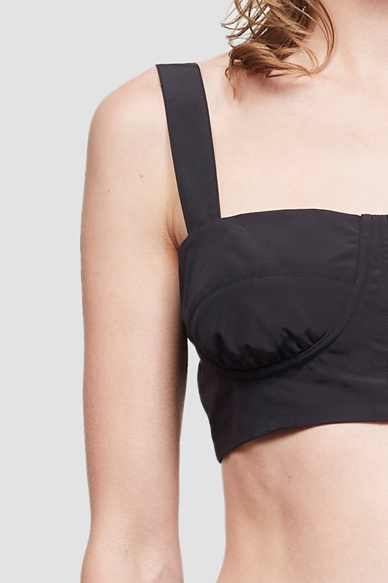 The Day Bra-black #1 The Day Bra, Black The Day bra top from 3.1 PHILLIP LIM featuring sweetheart neck, elasticated band, cropped and sleeveless.- 3