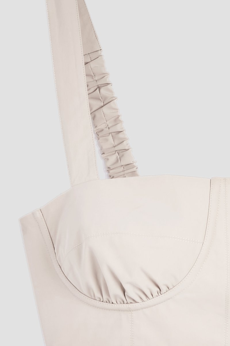 The Day Bra-neutrals #1 The Day Bra, Dark blush square-neck cropped top from 3.1 PHILLIP LIM featuring square neck, elasticated panelling, cropped, tonal design and elasticated shoulder straps.- 7