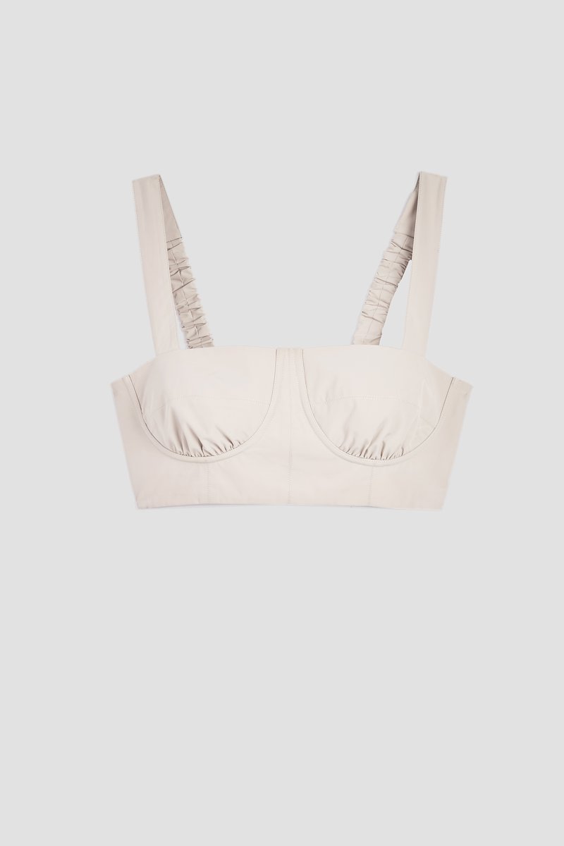The Day Bra-neutrals #1 The Day Bra, Dark blush square-neck cropped top from 3.1 PHILLIP LIM featuring square neck, elasticated panelling, cropped, tonal design and elasticated shoulder straps.- 5