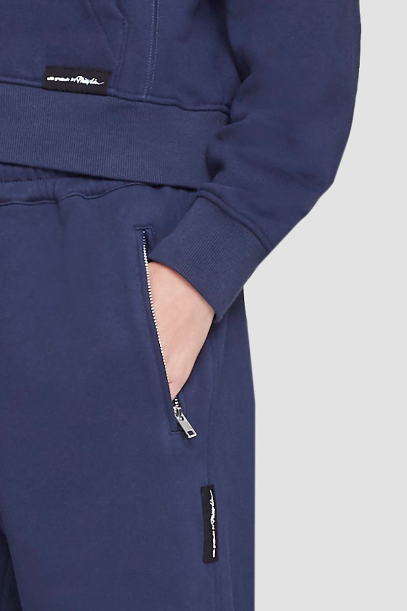The Everyday Sweatpant-blue #0 The Everyday Sweatpant, The Everyday track pants from 3.1 PHILLIP LIM featuring navy blue, cotton, jersey fleece, logo patch to the side, elasticated drawstring waistband, two side zip-fastening pockets and elasticated ankles.- 4