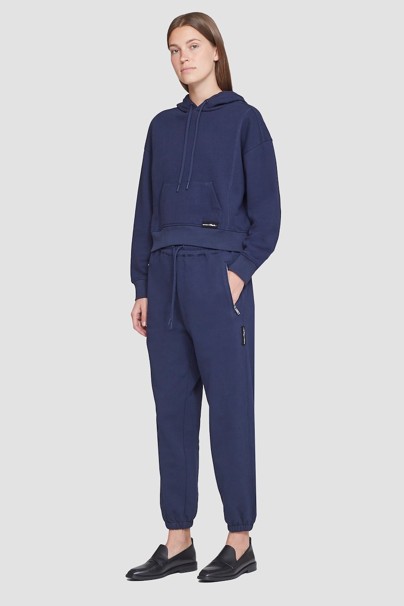 The Everyday Sweatpant-blue #0 The Everyday Sweatpant, The Everyday track pants from 3.1 PHILLIP LIM featuring navy blue, cotton, jersey fleece, logo patch to the side, elasticated drawstring waistband, two side zip-fastening pockets and elasticated ankles.- 2