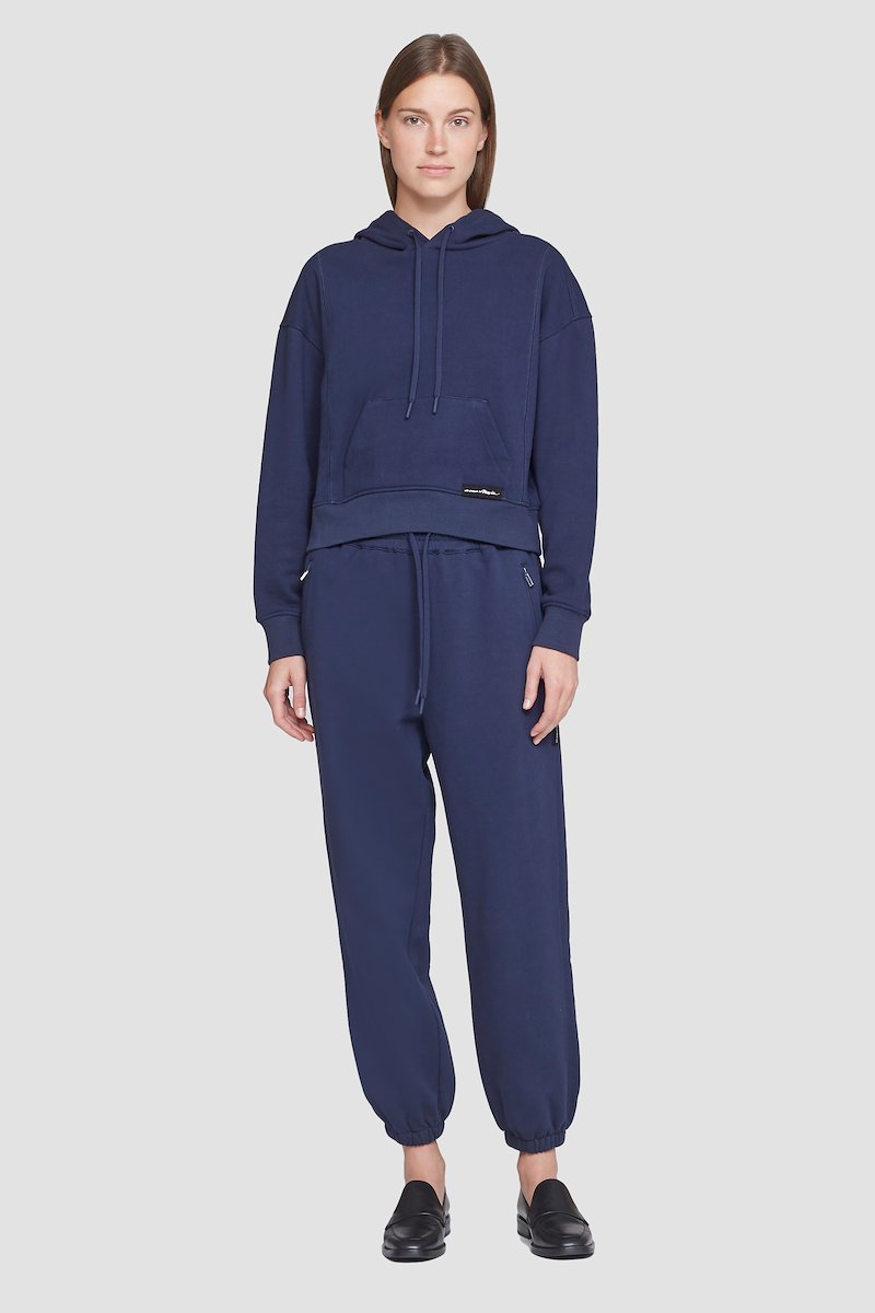 The Everyday Sweatpant-blue #1 The Everyday Sweatpant, The Everyday track pants from 3.1 PHILLIP LIM featuring navy blue, cotton, jersey fleece, logo patch to the side, elasticated drawstring waistband, two side zip-fastening pockets and elasticated ankles.- 1