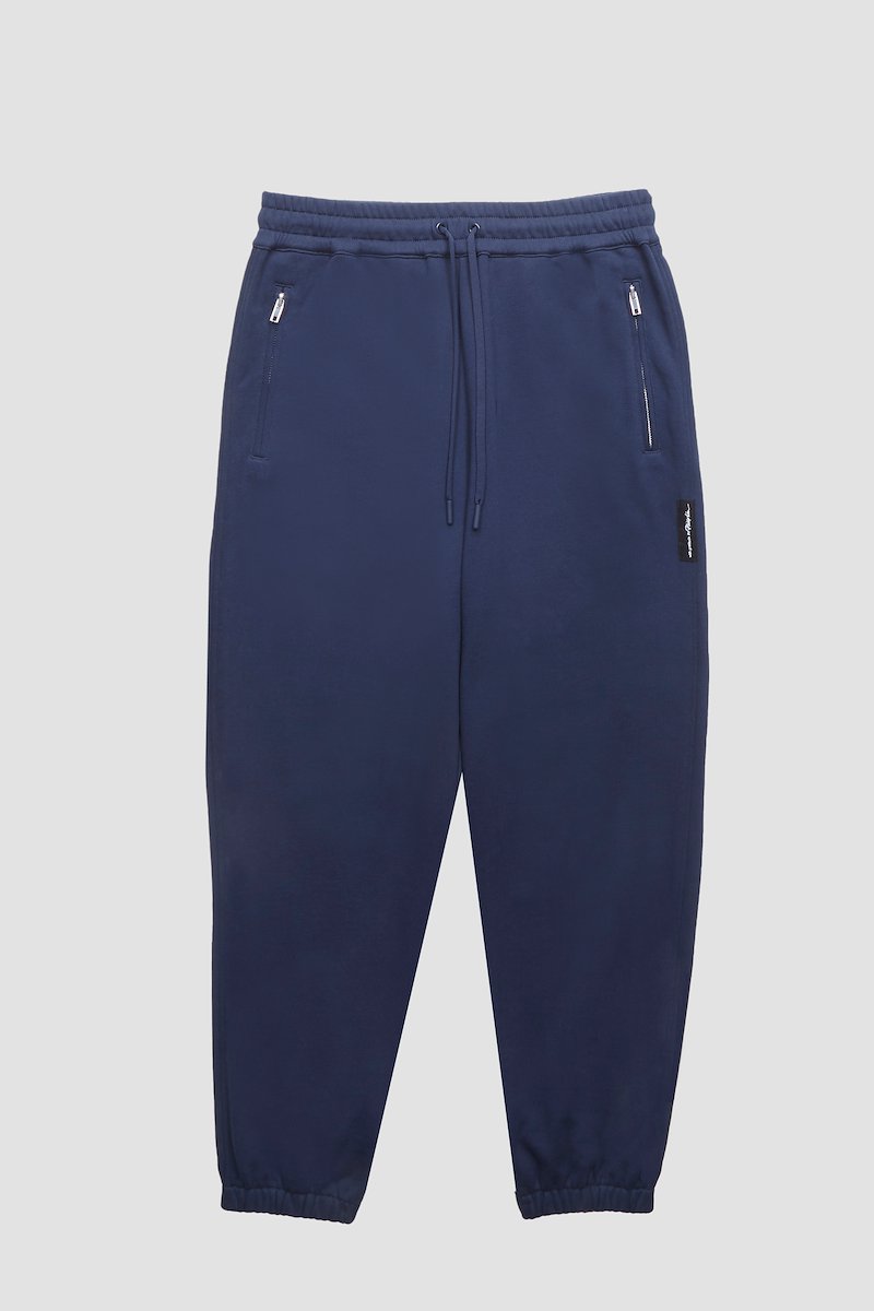 The Everyday Sweatpant-blue #1 The Everyday Sweatpant, The Everyday track pants from 3.1 PHILLIP LIM featuring navy blue, cotton, jersey fleece, logo patch to the side, elasticated drawstring waistband, two side zip-fastening pockets and elasticated ankles.- 5