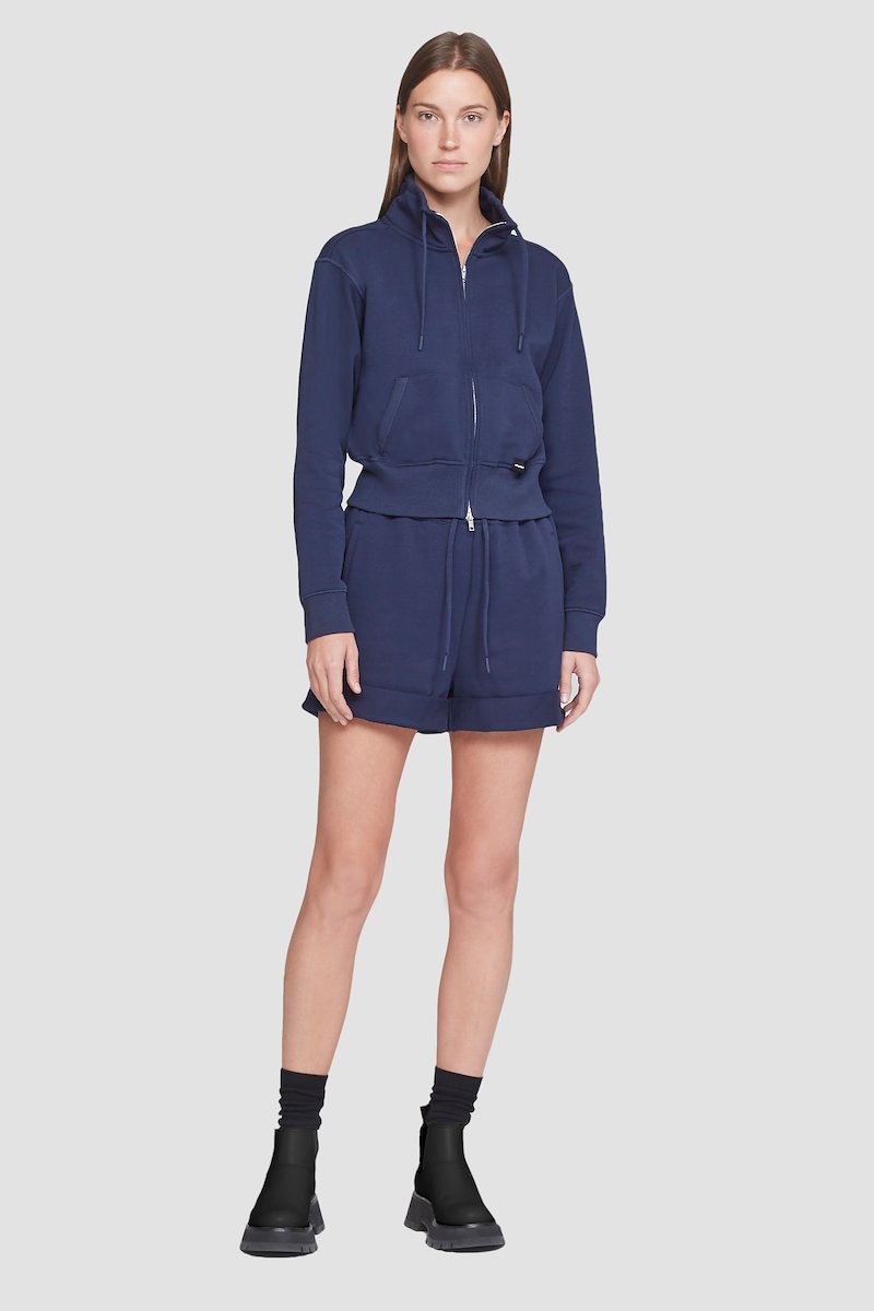 The Everyday Short-blue #0 The Everyday Short, Everyday track shorts from 3.1 PHILLIP LIM featuring navy blue, cotton, mini logo tag, elasticated drawstring waistband and two side slit pockets.- 0