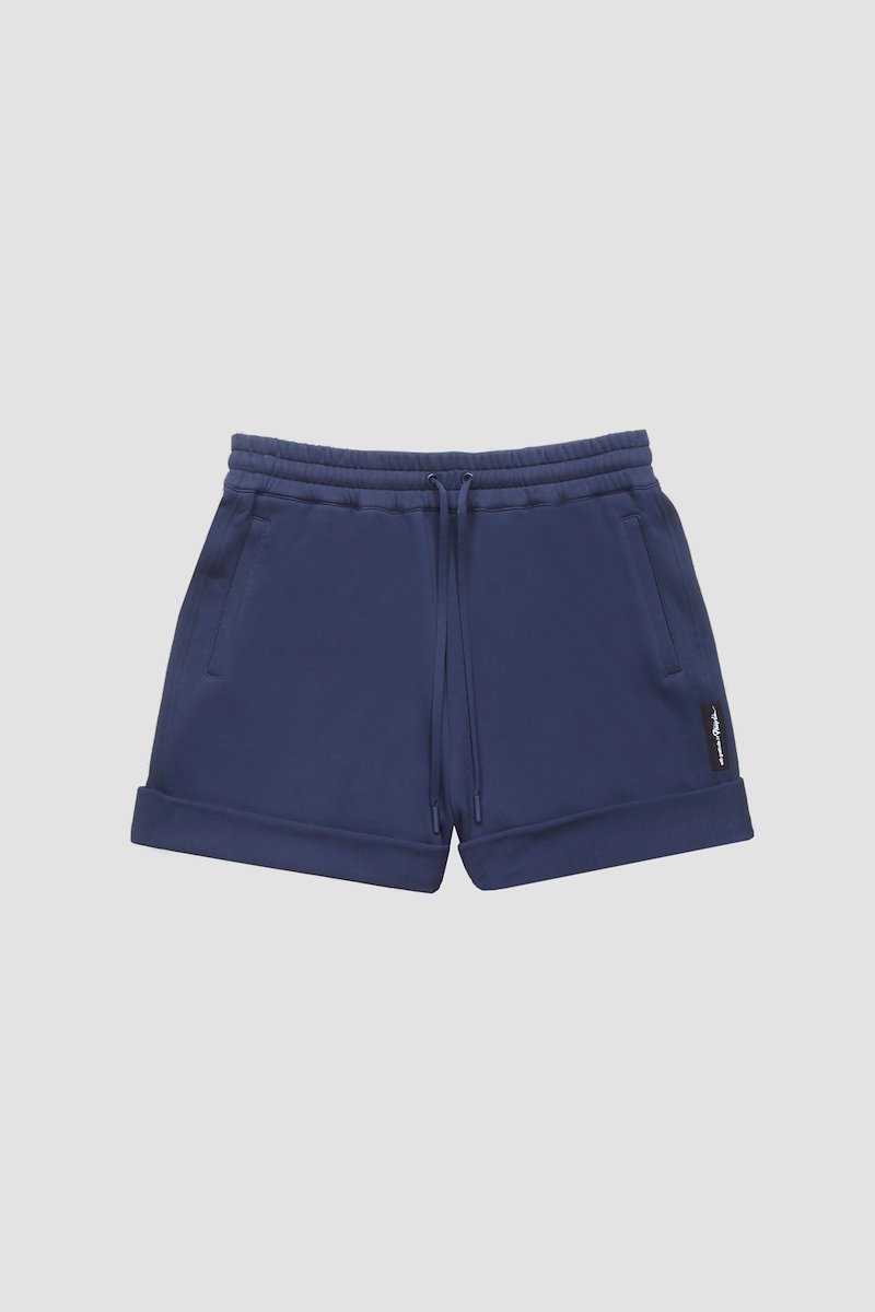 The Everyday Short-blue #1 The Everyday Short, Everyday track shorts from 3.1 PHILLIP LIM featuring navy blue, cotton, mini logo tag, elasticated drawstring waistband and two side slit pockets.- 5