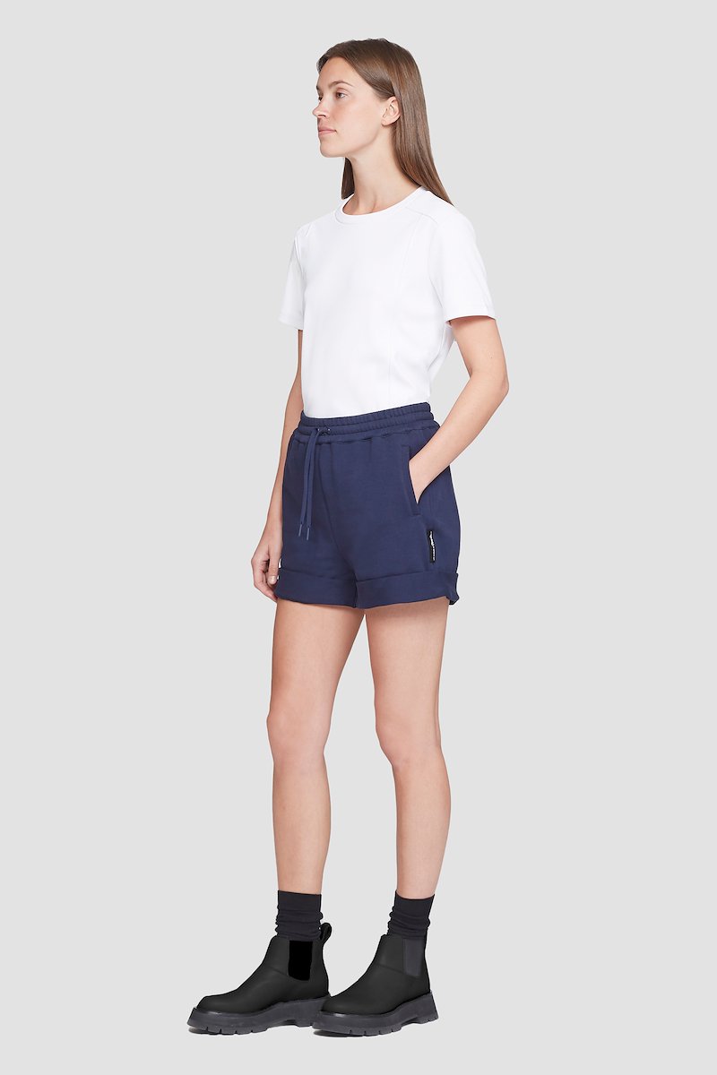 The Everyday Short-blue #0 The Everyday Short, Everyday track shorts from 3.1 PHILLIP LIM featuring navy blue, cotton, mini logo tag, elasticated drawstring waistband and two side slit pockets.- 2