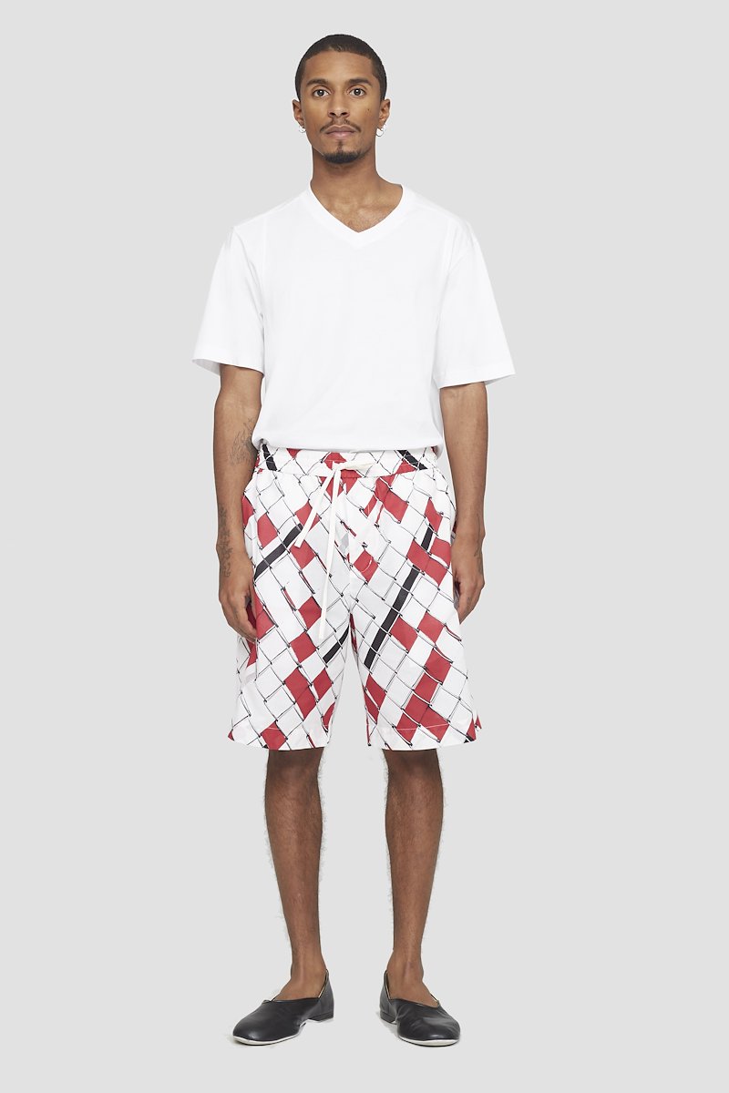 Cruiser Short-multicolour #1 Cruiser Short, woven-print deck shorts from 3.1 PHILLIP LIM featuring white, red, abstract pattern print, elasticated drawstring waistband, two side slit pockets and above-knee length.- 1