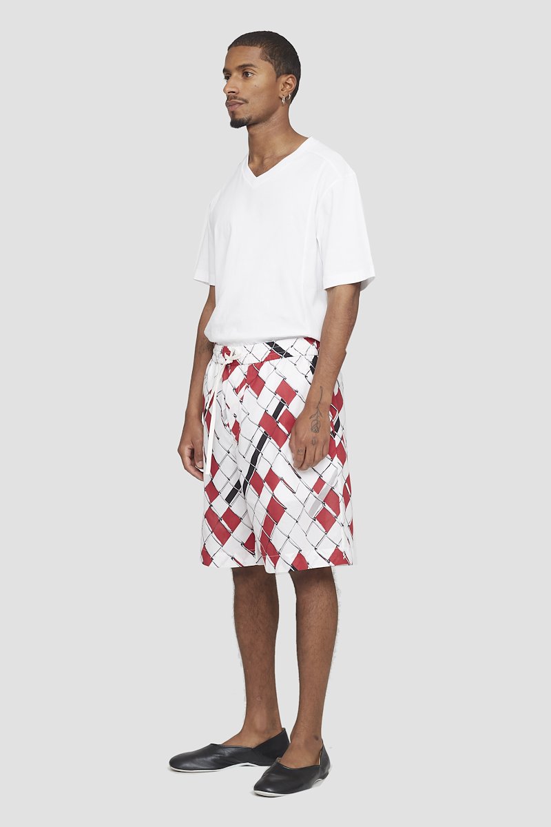 Cruiser Short-multicolour #0 Cruiser Short, woven-print deck shorts from 3.1 PHILLIP LIM featuring white, red, abstract pattern print, elasticated drawstring waistband, two side slit pockets and above-knee length.- 2