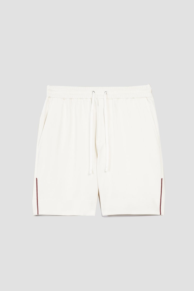 Boxer Short-white #0 Boxer Short, side-stripe sweatshorts from 3.1 PHILLIP LIM featuring ivory white, cotton, side stripe detailing, elasticated drawstring waistband, two side slit pockets and above-knee length.- 4