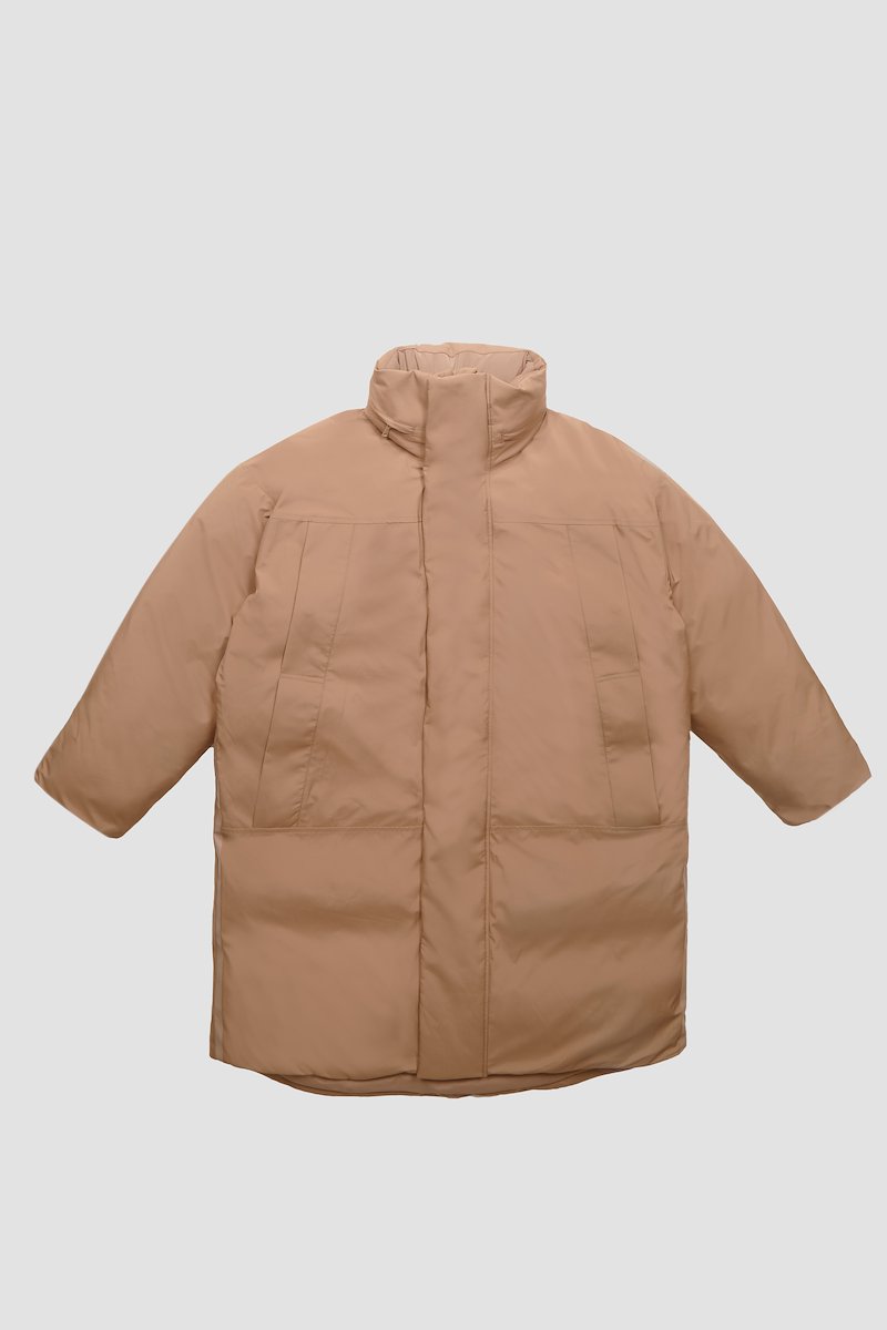 Unisex Duvet Parka-neutrals #1 Unisex Duvet Parka, Watnut Duvet oversized parka from 3.1 PHILLIP LIM featuring detachable hood, high neck, front press-stud and zip fastening, long sleeves, two handwarmer pockets, curved hem and water-repellent.- 11