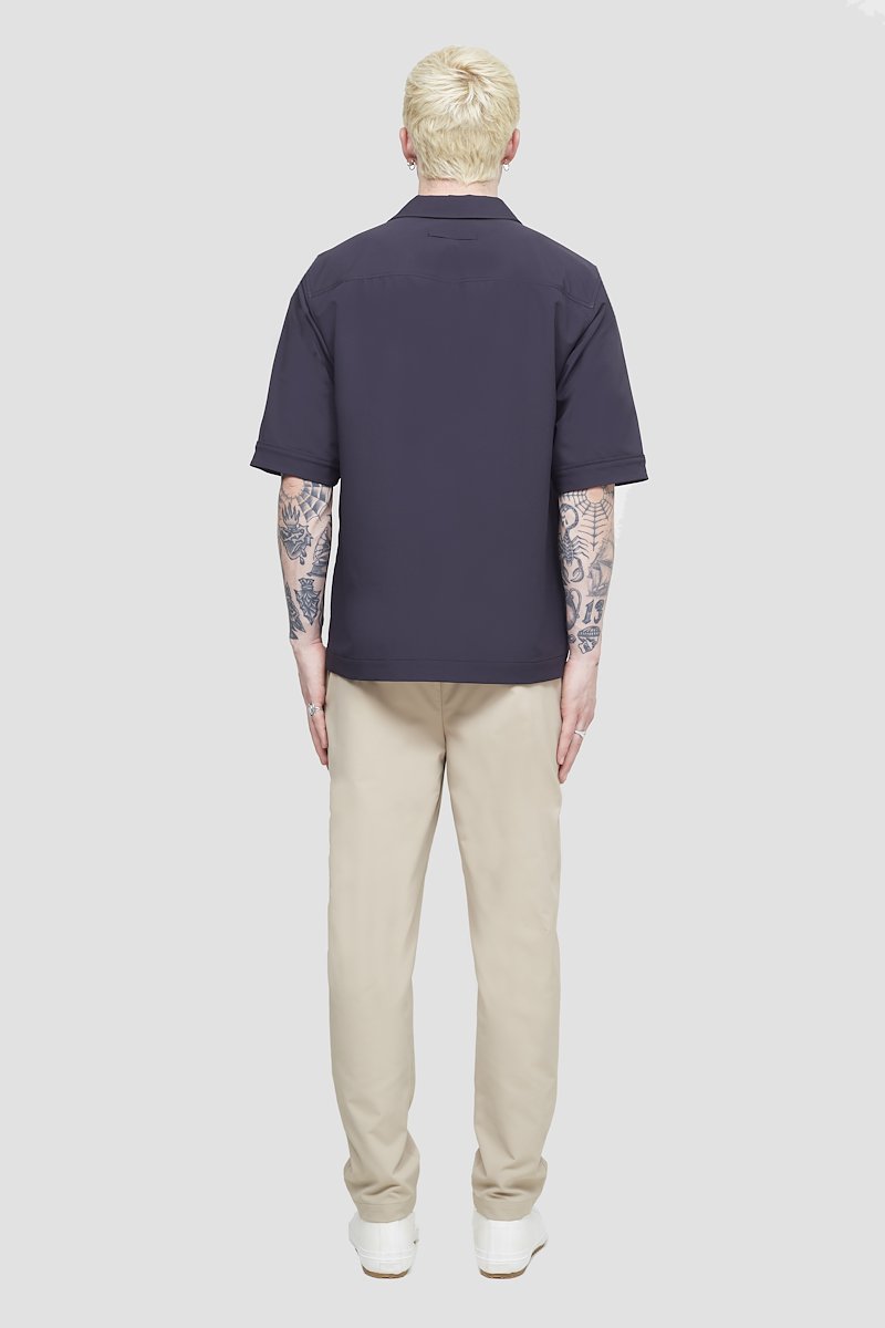 Kickin' It Shirt-blue #1 Kickin' It Shirt, Midnight blue Kickin It short-sleeved shirt from 3.1 PHILLIP LIM featuring notched collar, front button fastening, short sleeves, chest patch pocket and straight hem.- 3