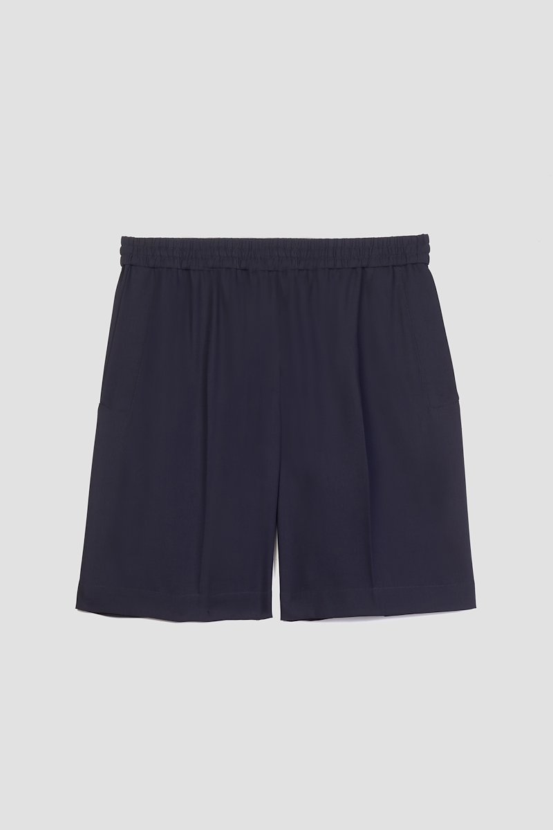 Cruiser Short-blue #0 Cruiser Short, jersey-knit desk shorts from 3.1 PHILLIP LIM featuring navy blue, jersey knit, elasticated waistband, drawstring fastening, two side slit pockets and above-knee length.- 6