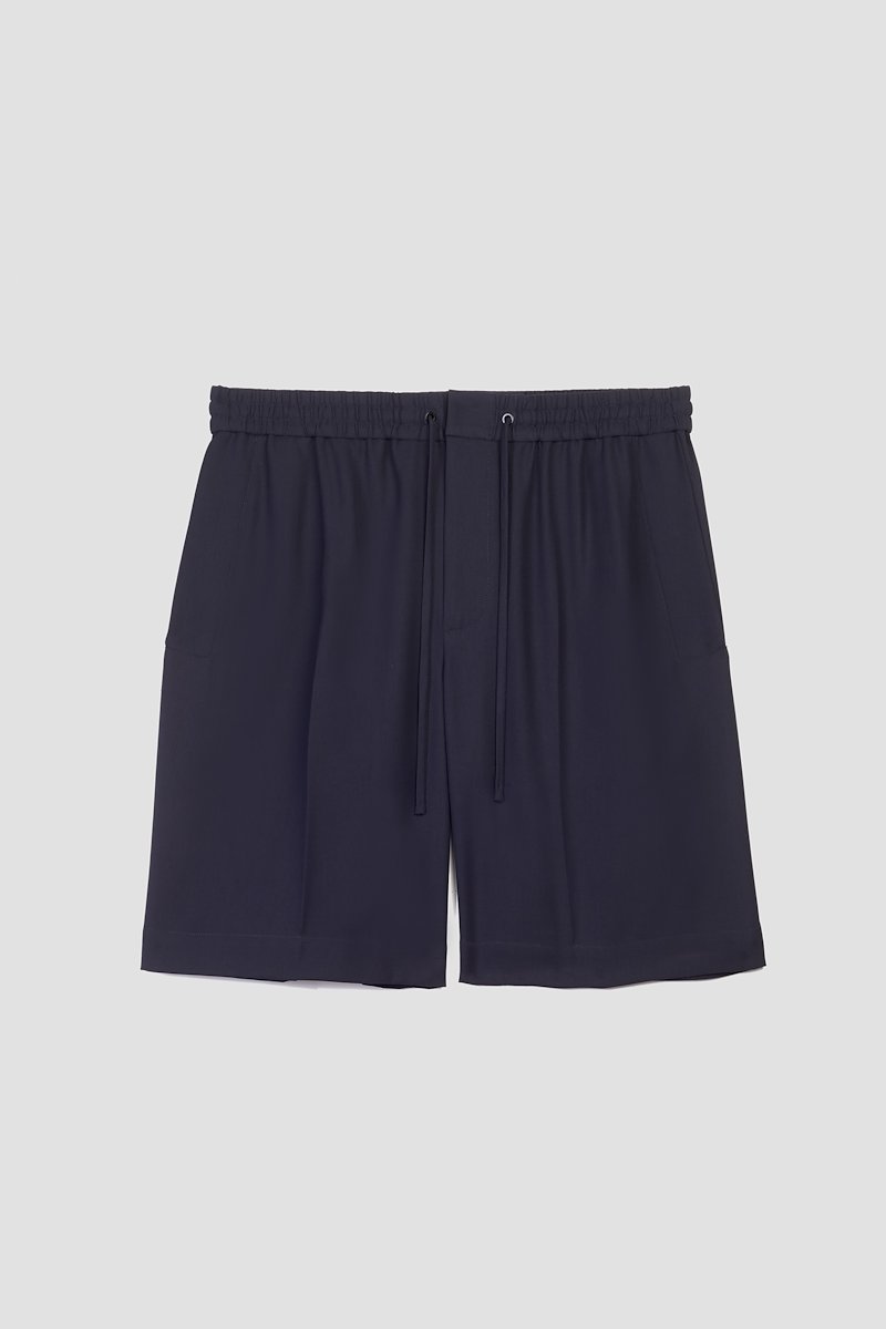 Cruiser Short-blue #1 Cruiser Short, jersey-knit desk shorts from 3.1 PHILLIP LIM featuring navy blue, jersey knit, elasticated waistband, drawstring fastening, two side slit pockets and above-knee length.- 5