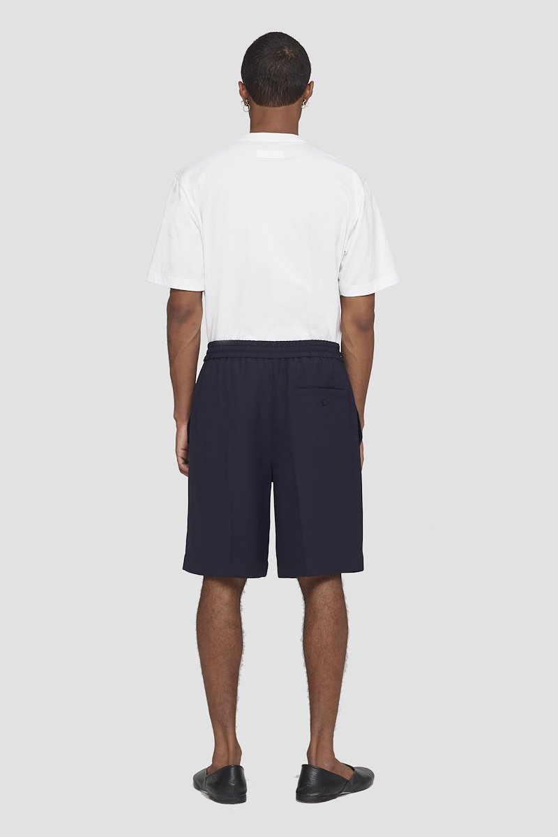 Cruiser Short-blue #1 Cruiser Short, jersey-knit desk shorts from 3.1 PHILLIP LIM featuring navy blue, jersey knit, elasticated waistband, drawstring fastening, two side slit pockets and above-knee length.- 3