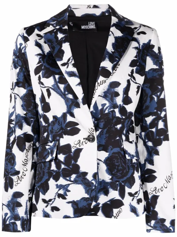 rose print blazer
