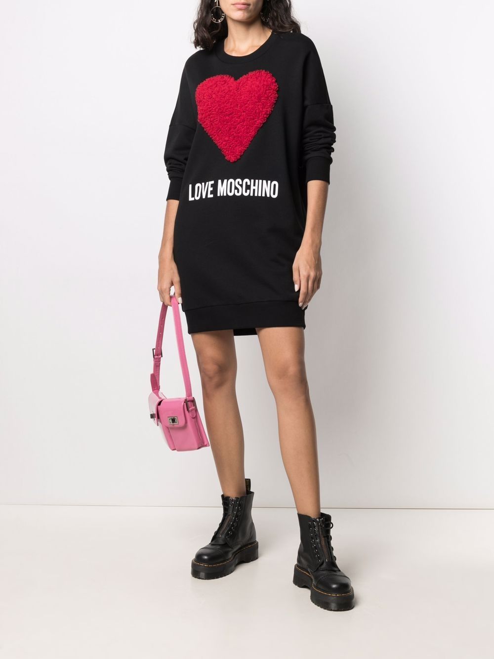 фото Love moschino платье-толстовка с аппликацией