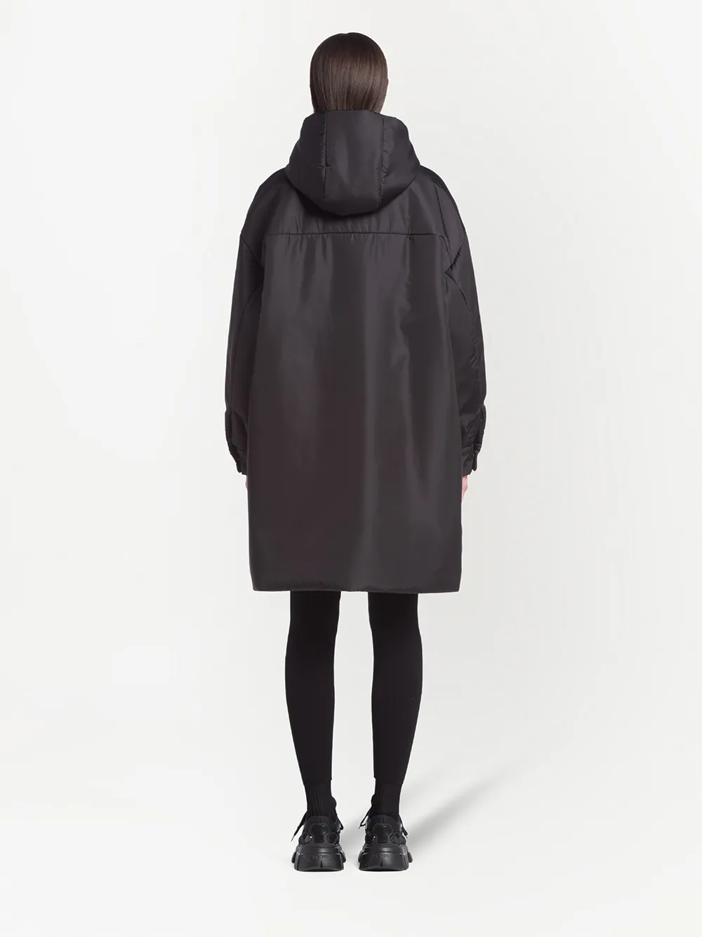 Shop Prada Light Re-nylon Triangle-logo Raincoat In Schwarz