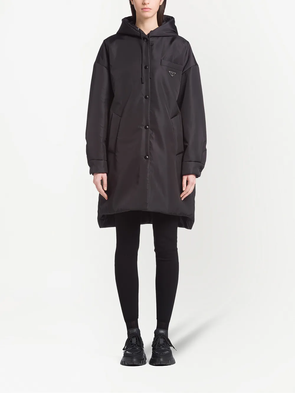 Shop Prada Light Re-nylon Triangle-logo Raincoat In Schwarz