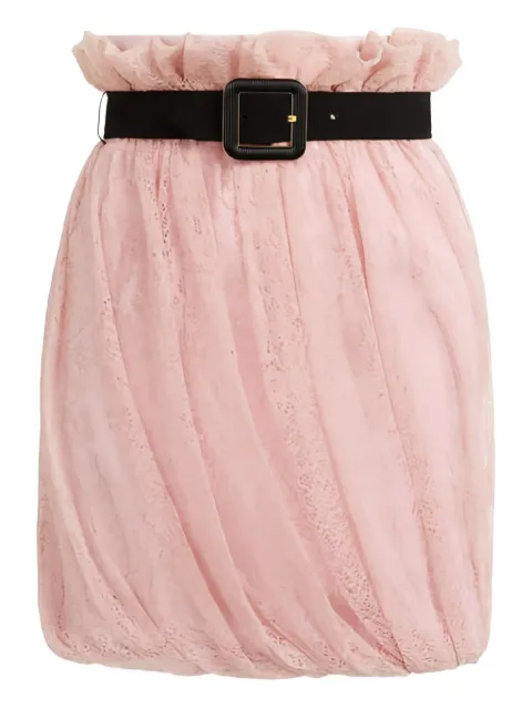 Roberto Cavalli falda corta con volantes y cinturón