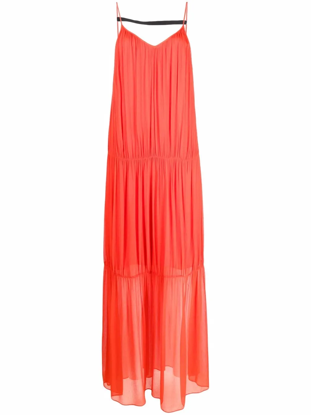 

Patrizia Pepe vestido largo con cuello en V - Naranja