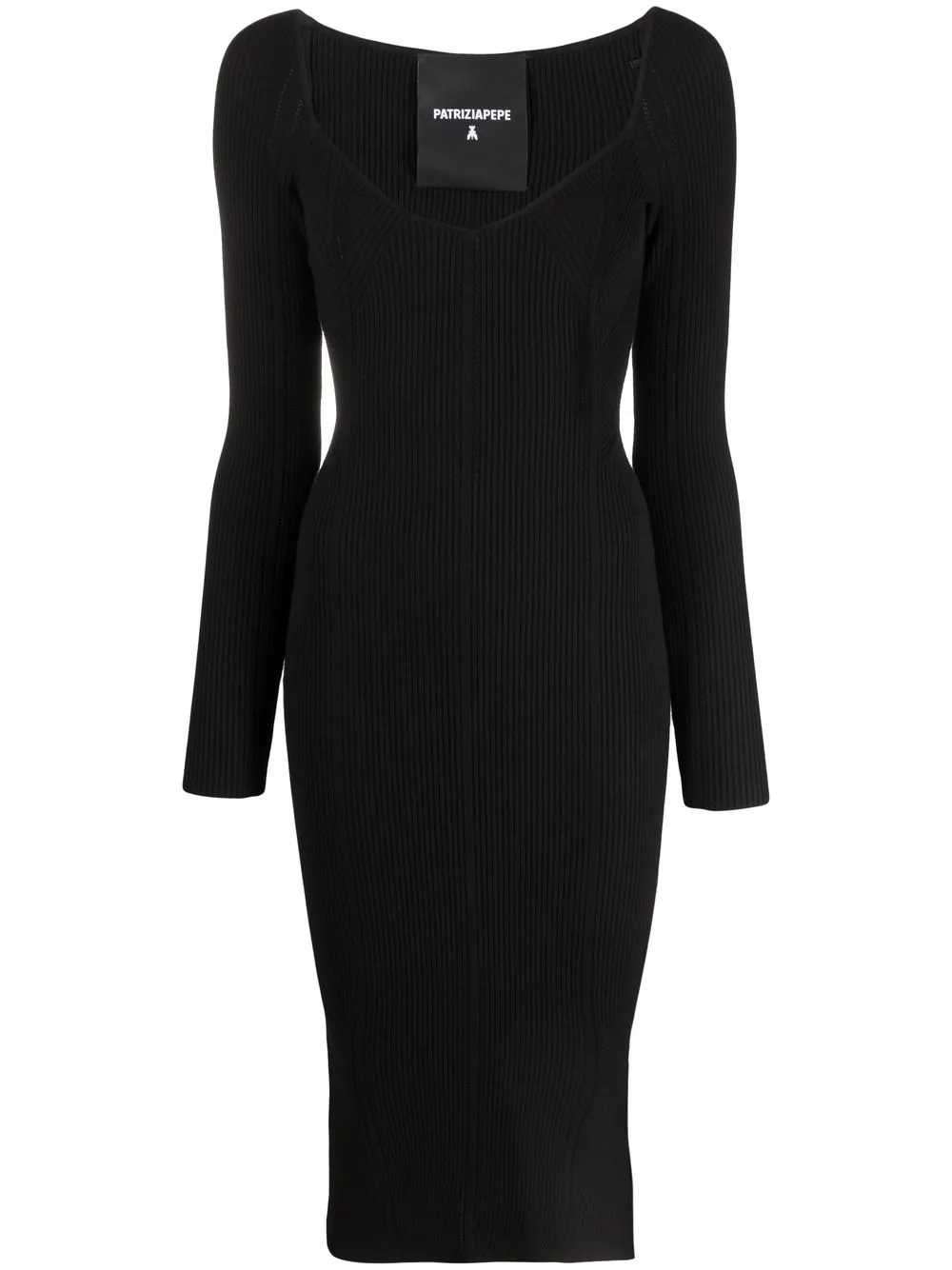 

Patrizia Pepe knitted bodycon midi-dress - Black