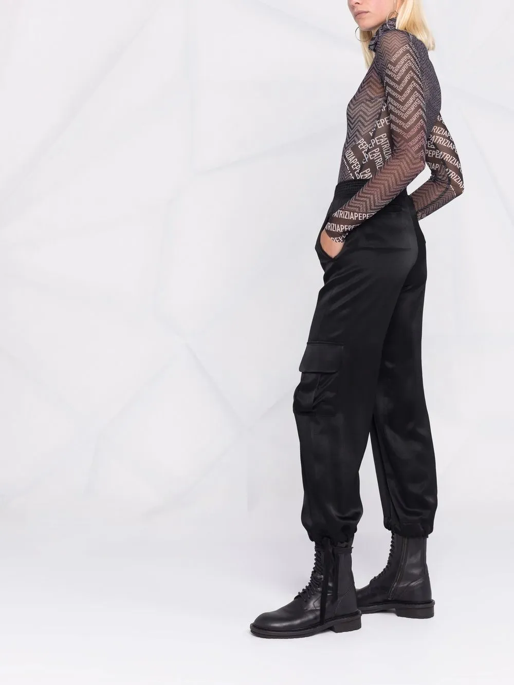 фото Patrizia pepe футболка из тюля с логотипом