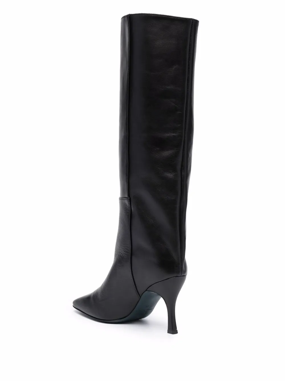 Patrizia Pepe Square-toe Leather Boots In Black