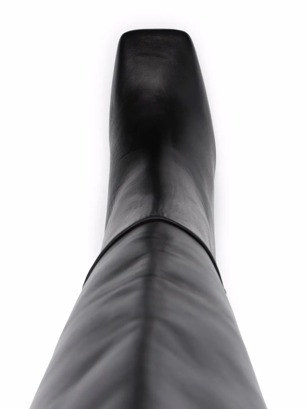 Patrizia Pepe Square-toe Leather Boots In Black