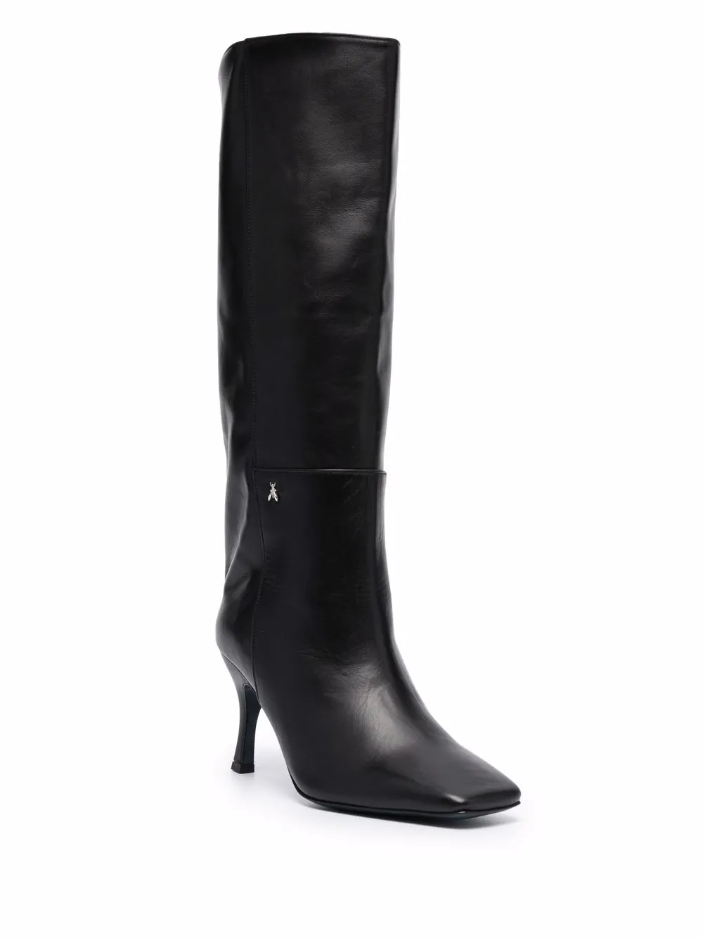 Patrizia Pepe Square-toe Leather Boots In Black
