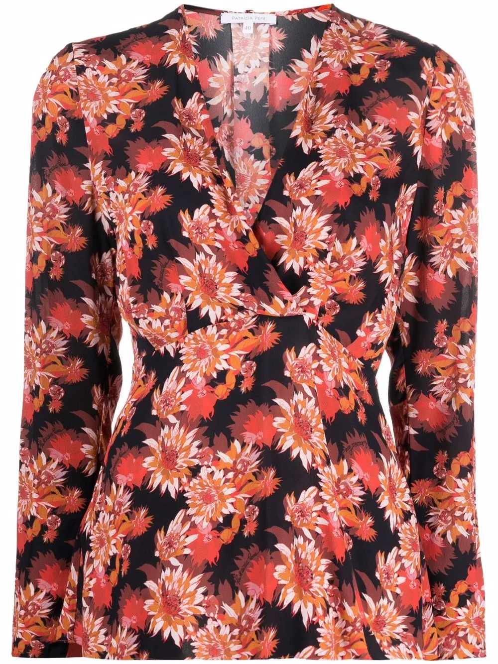 

Patrizia Pepe blusa con estampado floral - Rojo