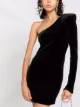 Patrizia Pepe vestido de terciopelo con hombro descubierto