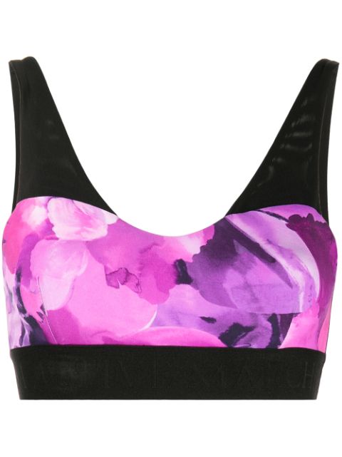 Marchesa Notte Coco floral-print sports bra