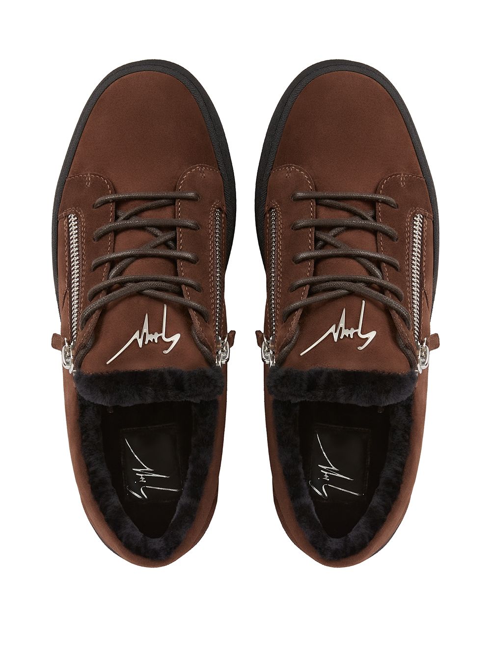 Shop Giuseppe Zanotti Frankie Winter Low-top Sneakers In Brown