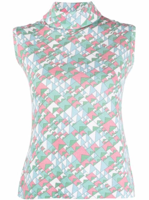 Pierre Cardin Pre-Owned 1970s geometric-print sleeveless top