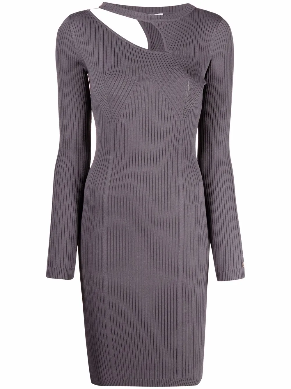 

Patrizia Pepe Abito slashed knitted dress - Grey