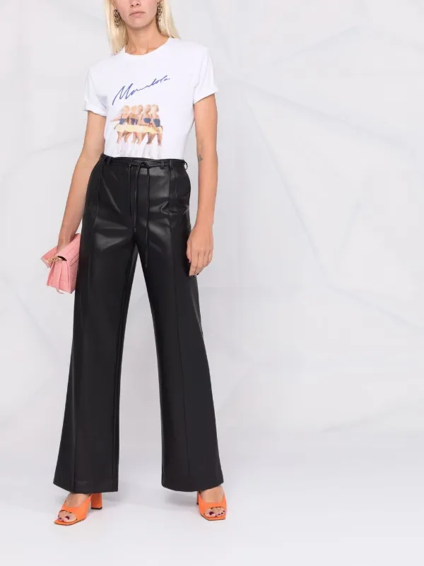 Patrizia Pepe wide-leg faux-leather 