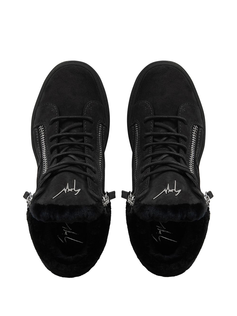 Shop Giuseppe Zanotti Kriss Winter Mid-top Sneakers In Schwarz