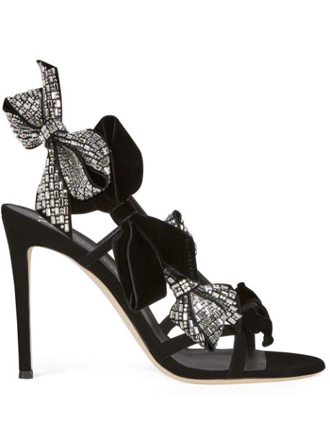 giuseppe zanotti leather flower strappy sandals