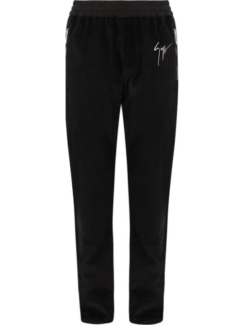 Giuseppe Zanotti satin-trim velvet trousers