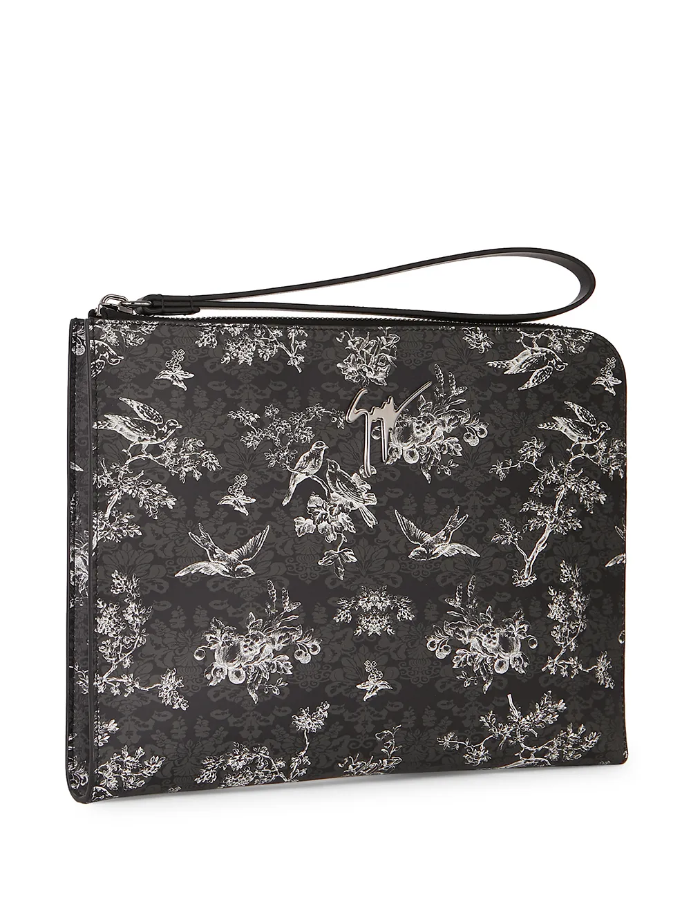 Giuseppe Zanotti Fabian Floral-print Clutch In Schwarz