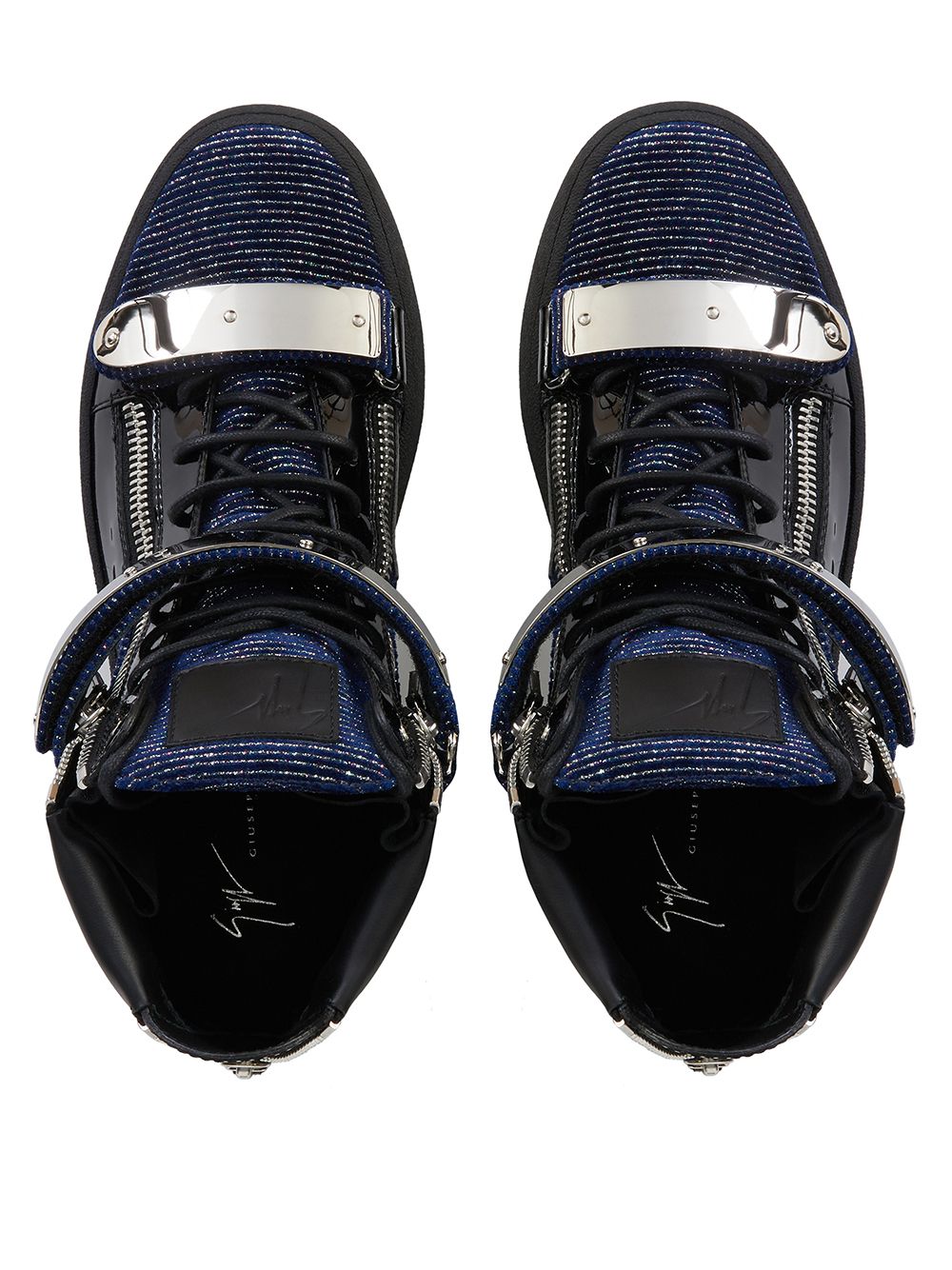 Shop Giuseppe Zanotti Coby High-top Sneakers In Blue