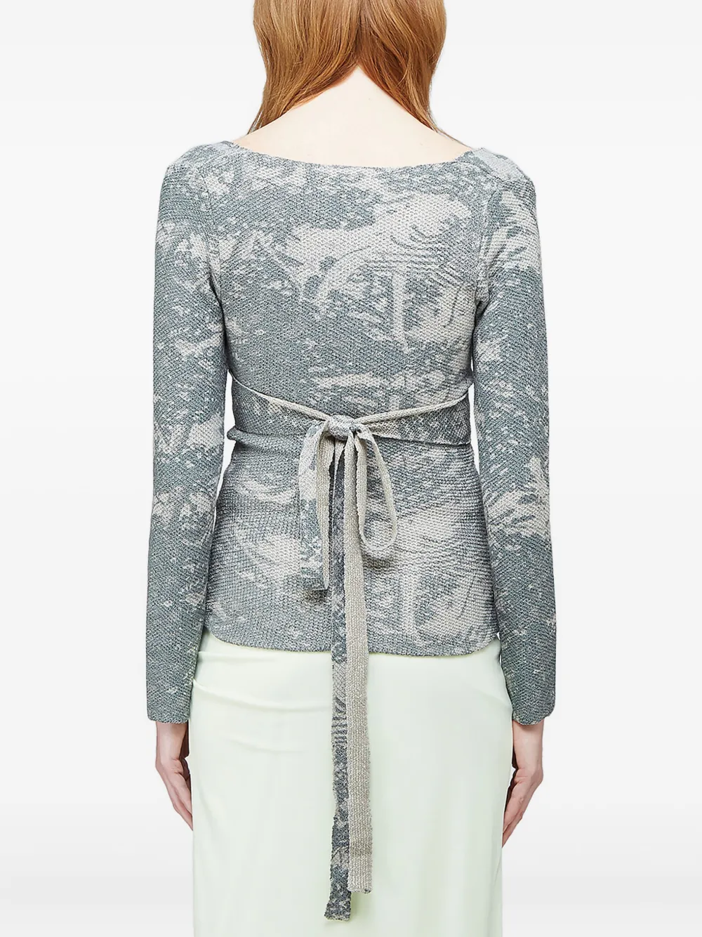 Eckhaus Latta Abstract-print Wrap-around T-shirt In Multi