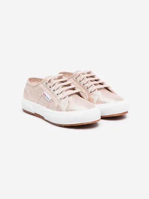 Superga Kids metallic-effect low-top sneakers