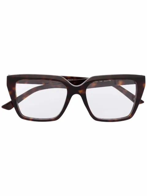 Balenciaga Eyewear rectangle tortoiseshell frame glasses