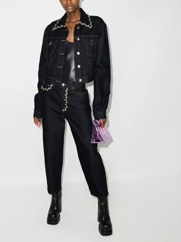 pearl trim denim jacket