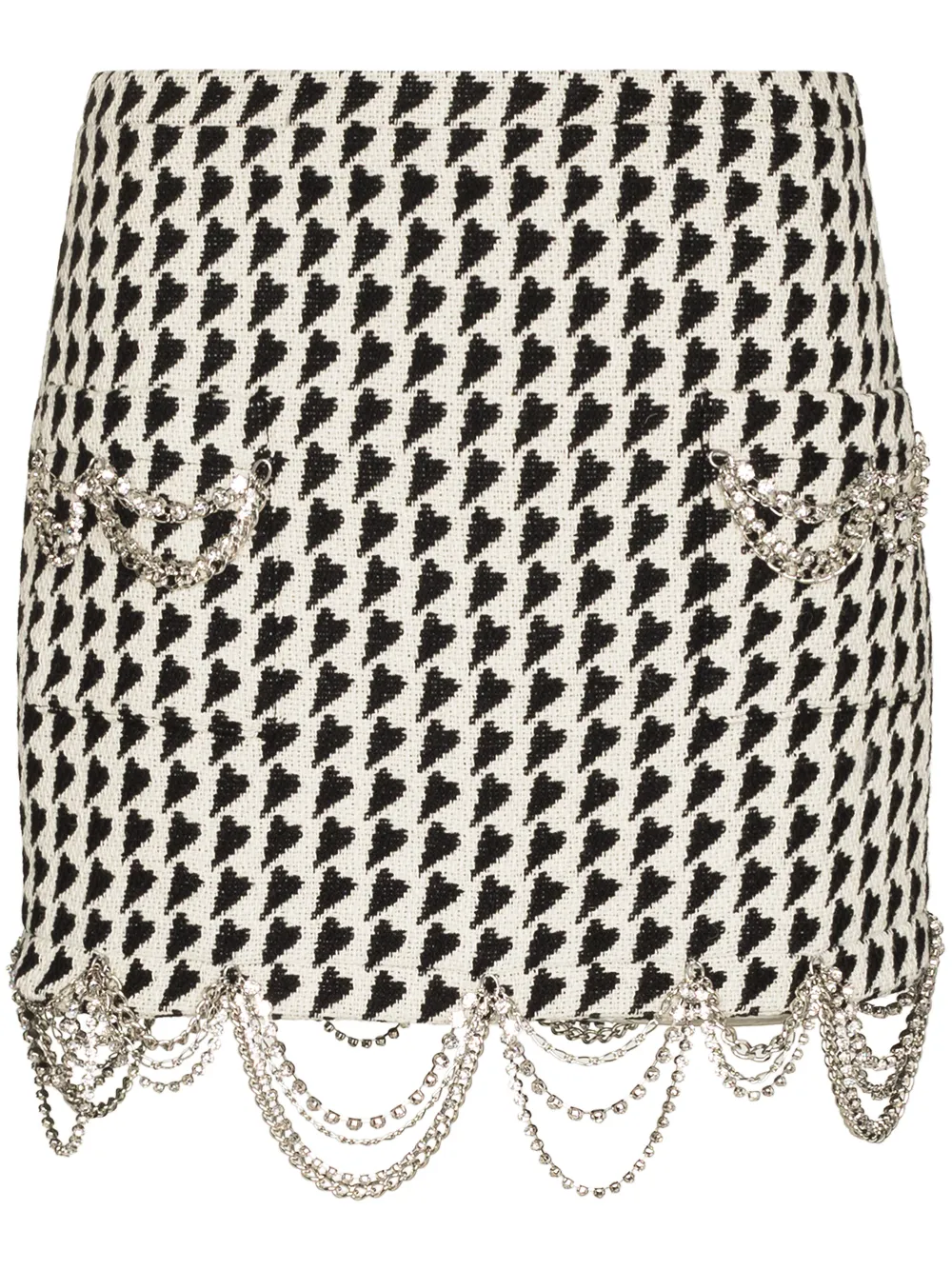 Image 1 of AREA geometric pattern draped chain skirt